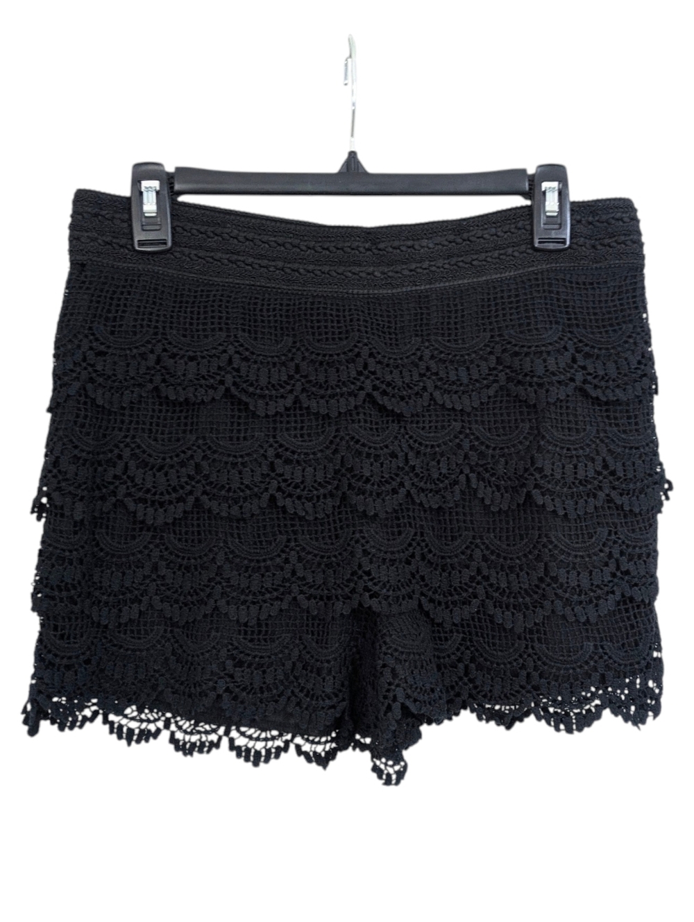 Riley + James Black Crochet Lace Shorts - Size Medium Womens M